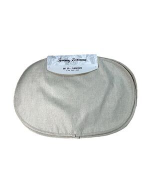 Tommy Bahama Placemats Set 4 Neutral Oatmeal NWT Oeko Tex Quiet Luxury Dinner